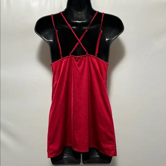 La SENZA Red Satin And Lace Chemise / Slip Dress - Picture 5 of 6